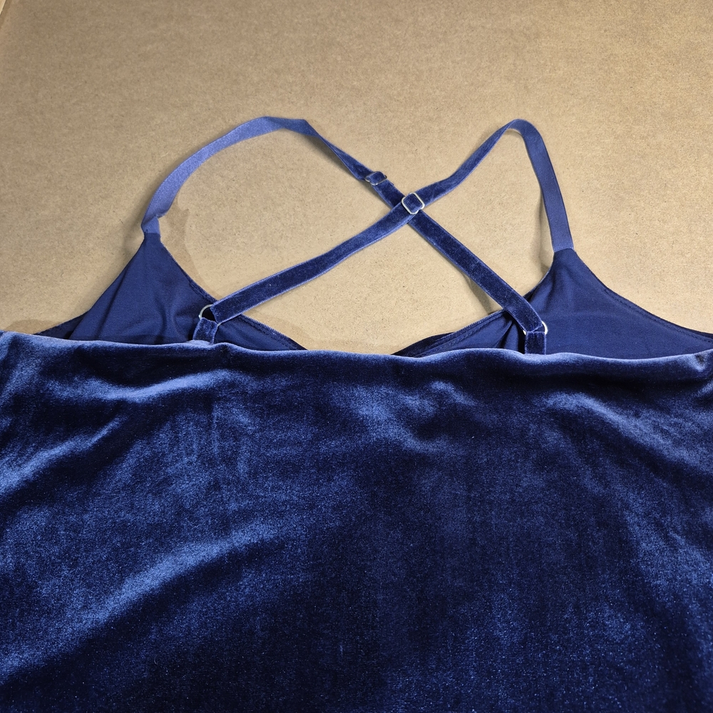 White House Black Market Blue Velvet Midi Dress - Picture 6 of 7